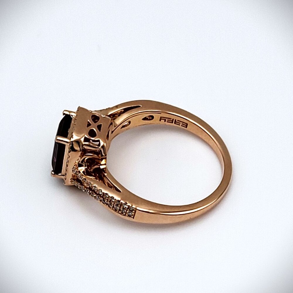 Effy Rhodolite Garnet and Diamond Ring in 14kt Rose Gold  Size 6.75 - Picture 5 of 6